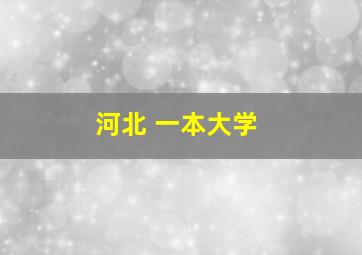 河北 一本大学